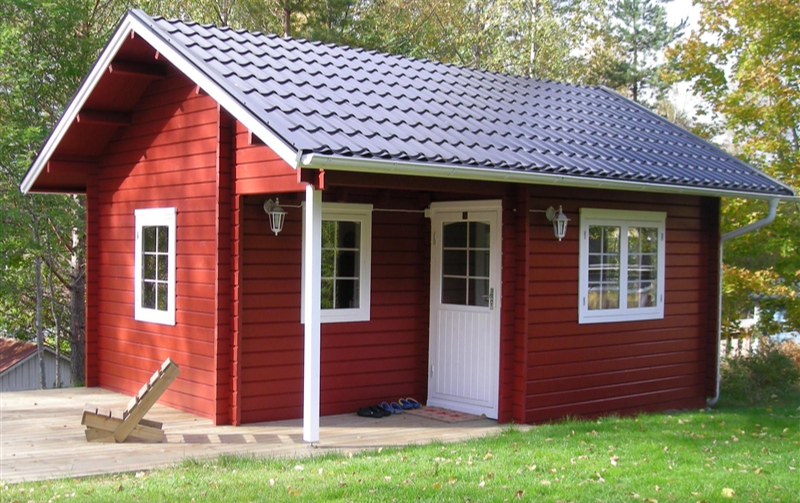 Lomamökki Folkstugan 5450x3950x3828 mm 24 m² 44 mm