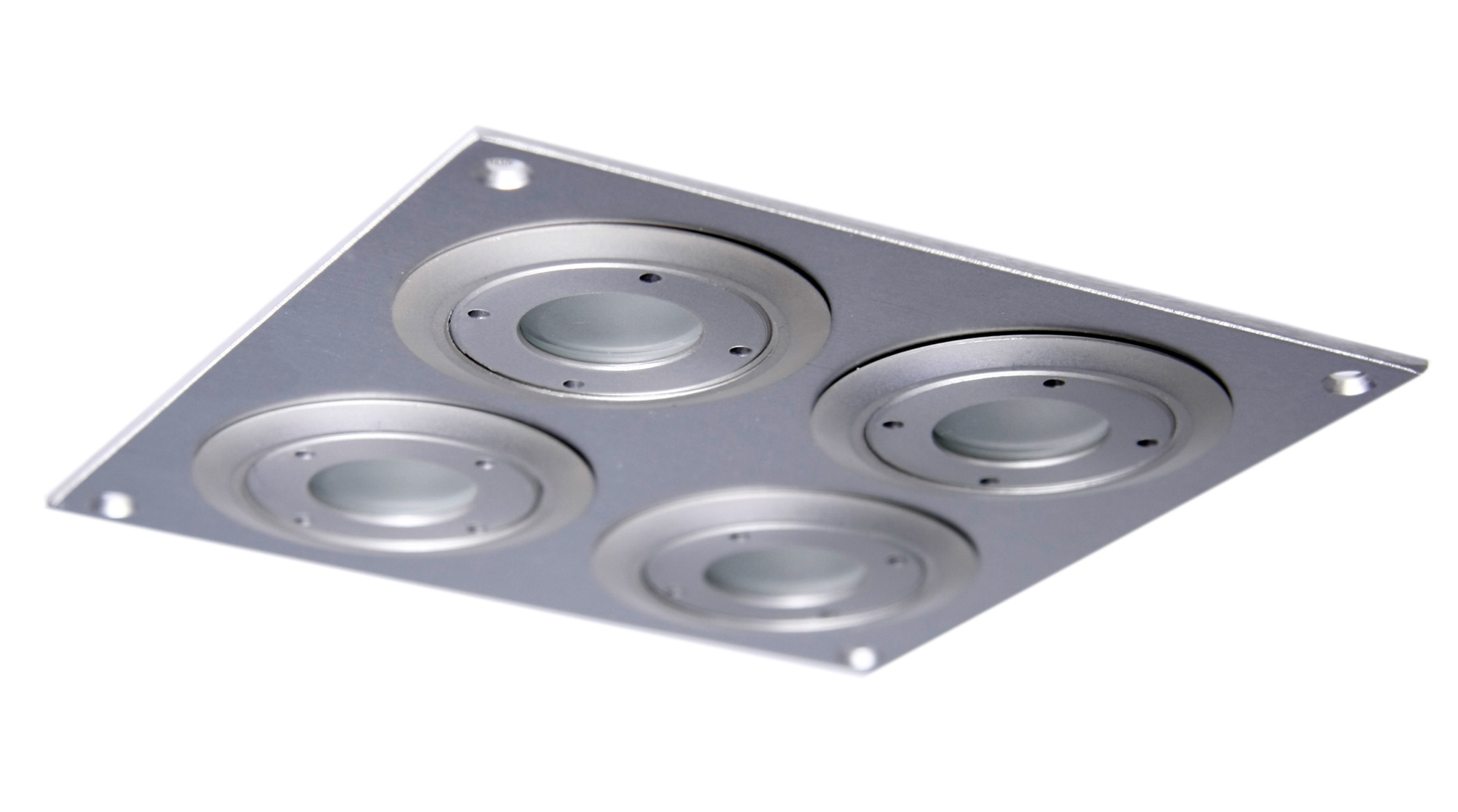 Alasvalo Kiinto 4 LED 4x1W anodisoitu hopea lämmin sävy IP44