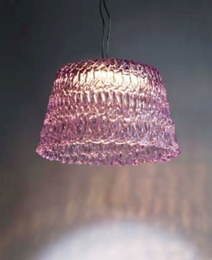 LED-riippuvalaisin Pitsi Ø 600x300 mm magenta