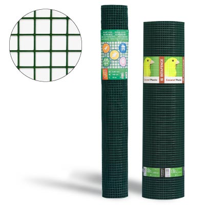 Yleisverkko muovipinnoitettu 500 mm x 25 m rulla silmä/lanka 19x19/1,0/1,4 mm vihreä
