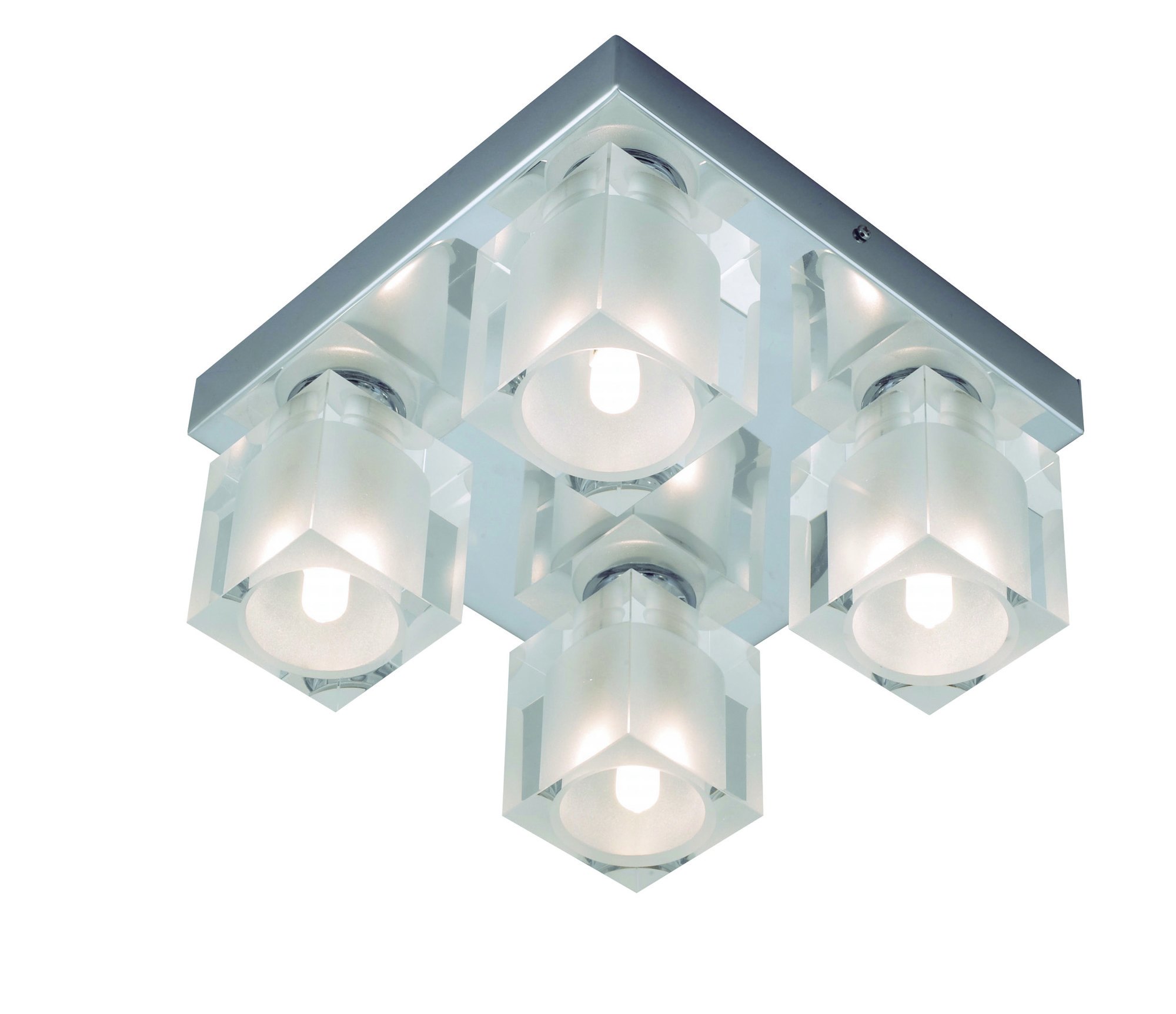 Plafondi Amarant 200x200x120 mm kromi/kirkas ja huurrelasi IP21