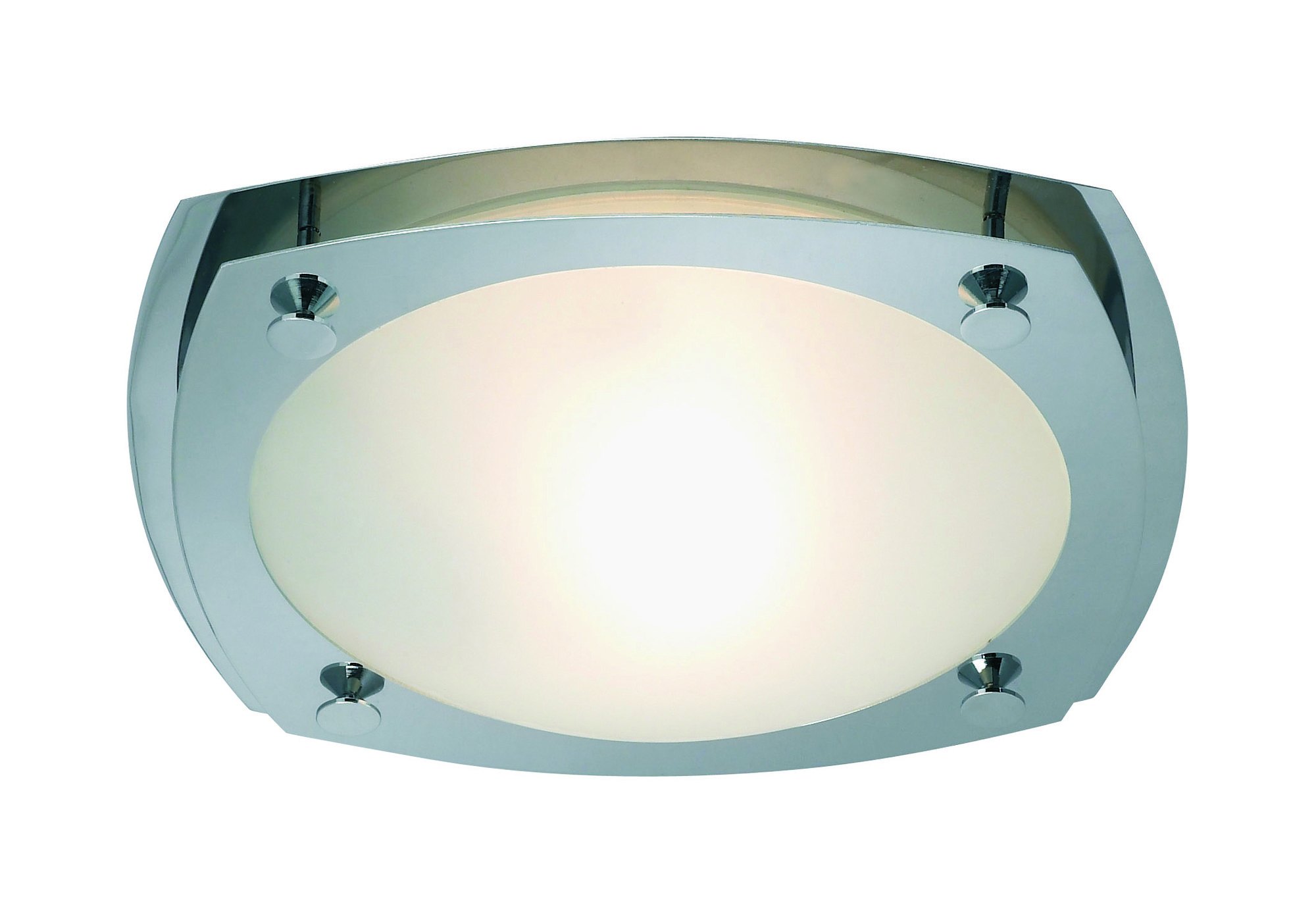 Plafondi Ester 290x90 mm kromi/valkoinen lasi IP44