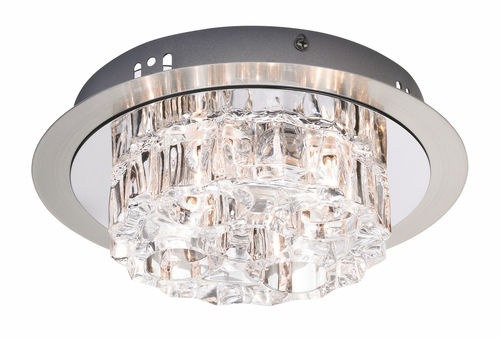 Plafondi Kärradal Ø 240x80 mm harjattu teräs/kromi/MC-lasi IP21