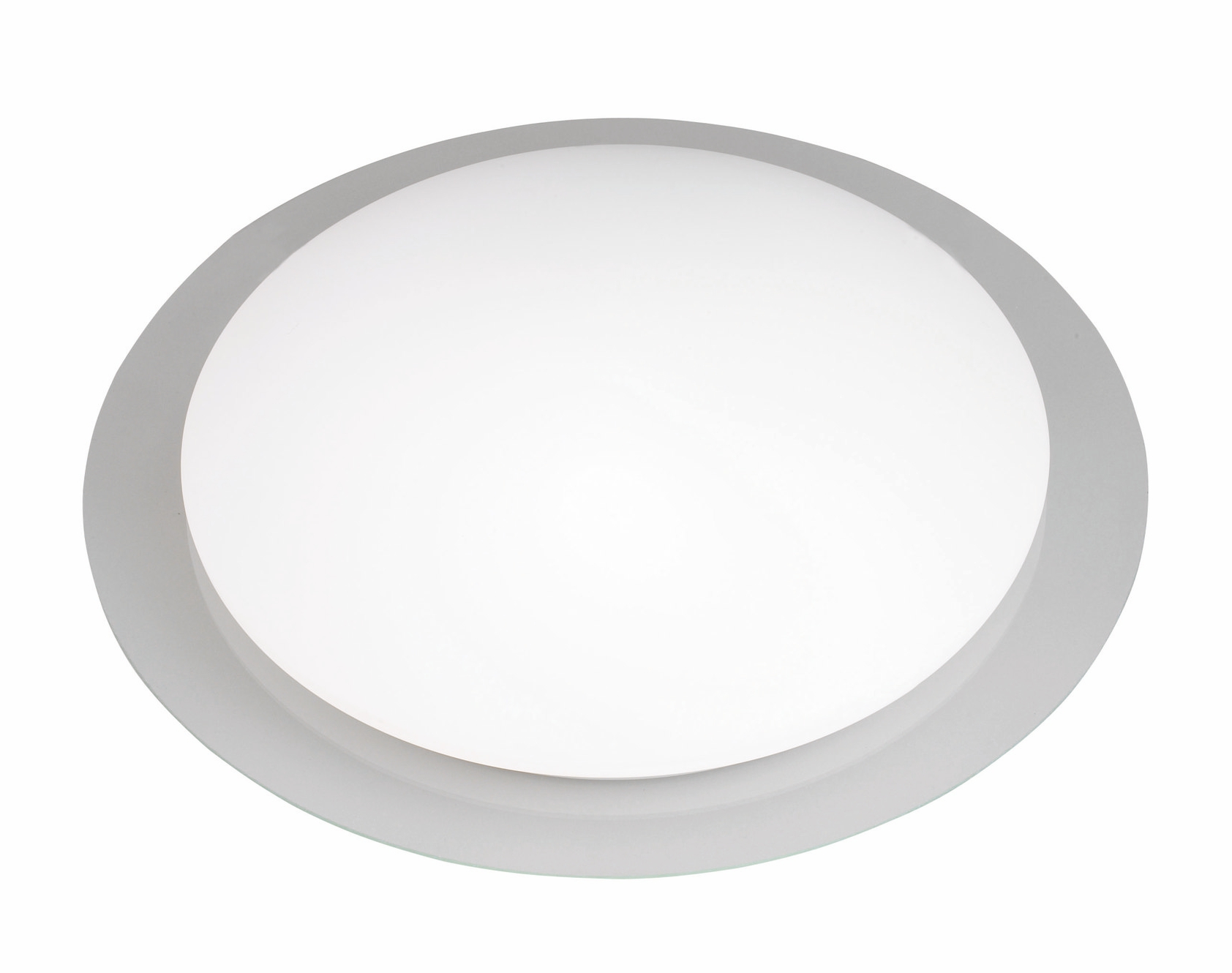 Plafondi Olivia Ø 380x120 mm kirkas/valkoinen lasi IP44