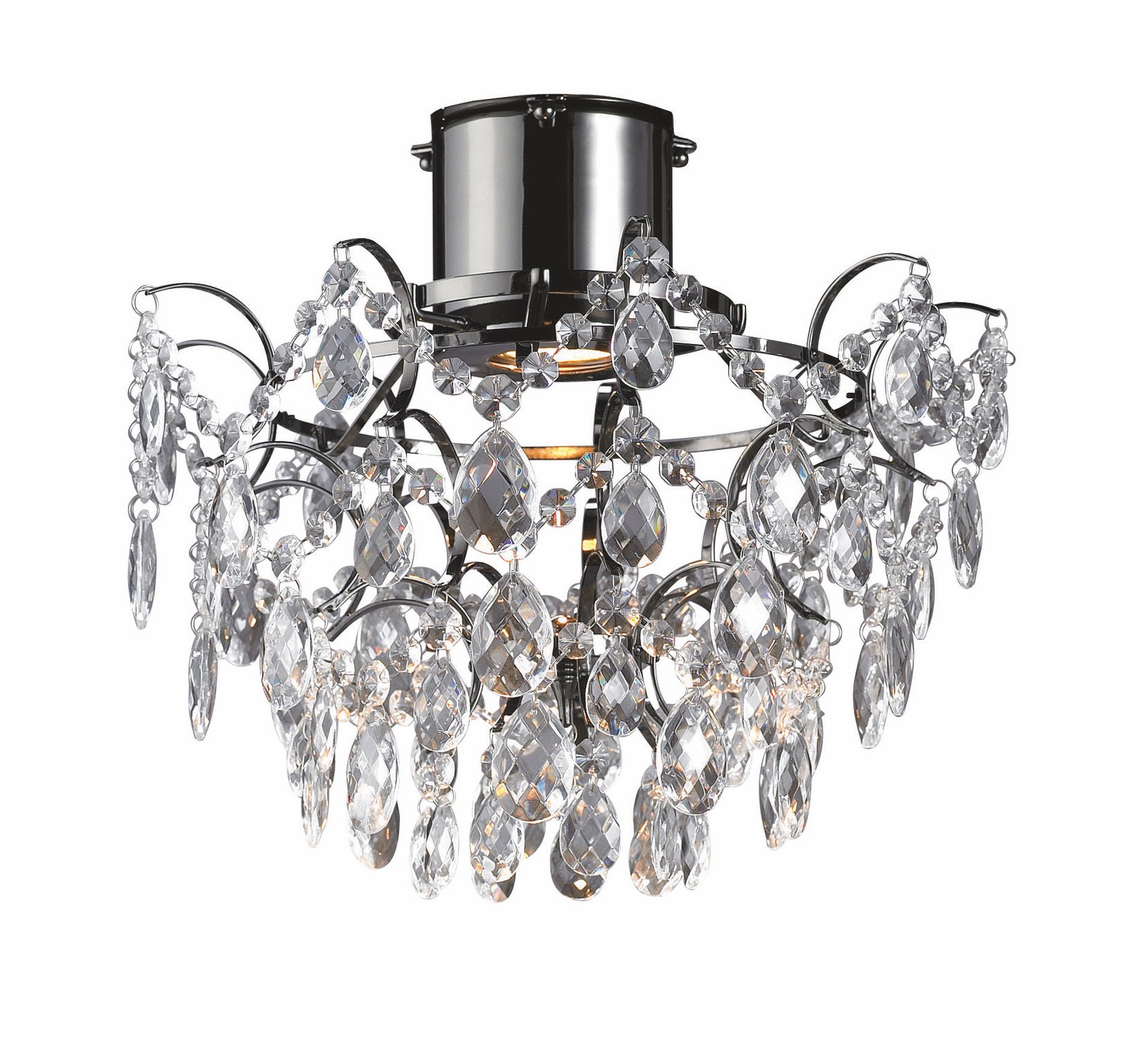 Plafondi Rosendal Ø 360x340 mm musta kromi/MC-lasi IP21