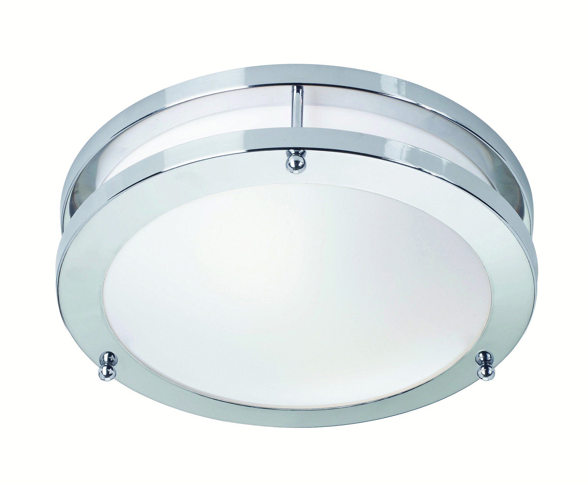 Plafondi Täby Ø 240x100 mm kromi/valkoinen lasi IP44