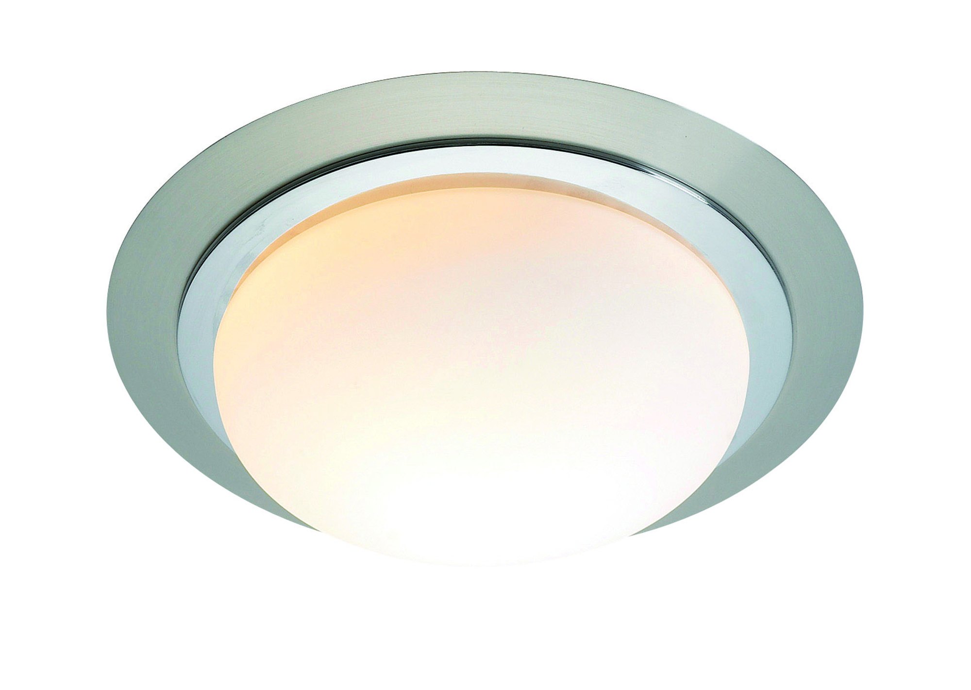 Plafondi Trosa Ø 280x90 mm kromi/valkoinen lasi IP44
