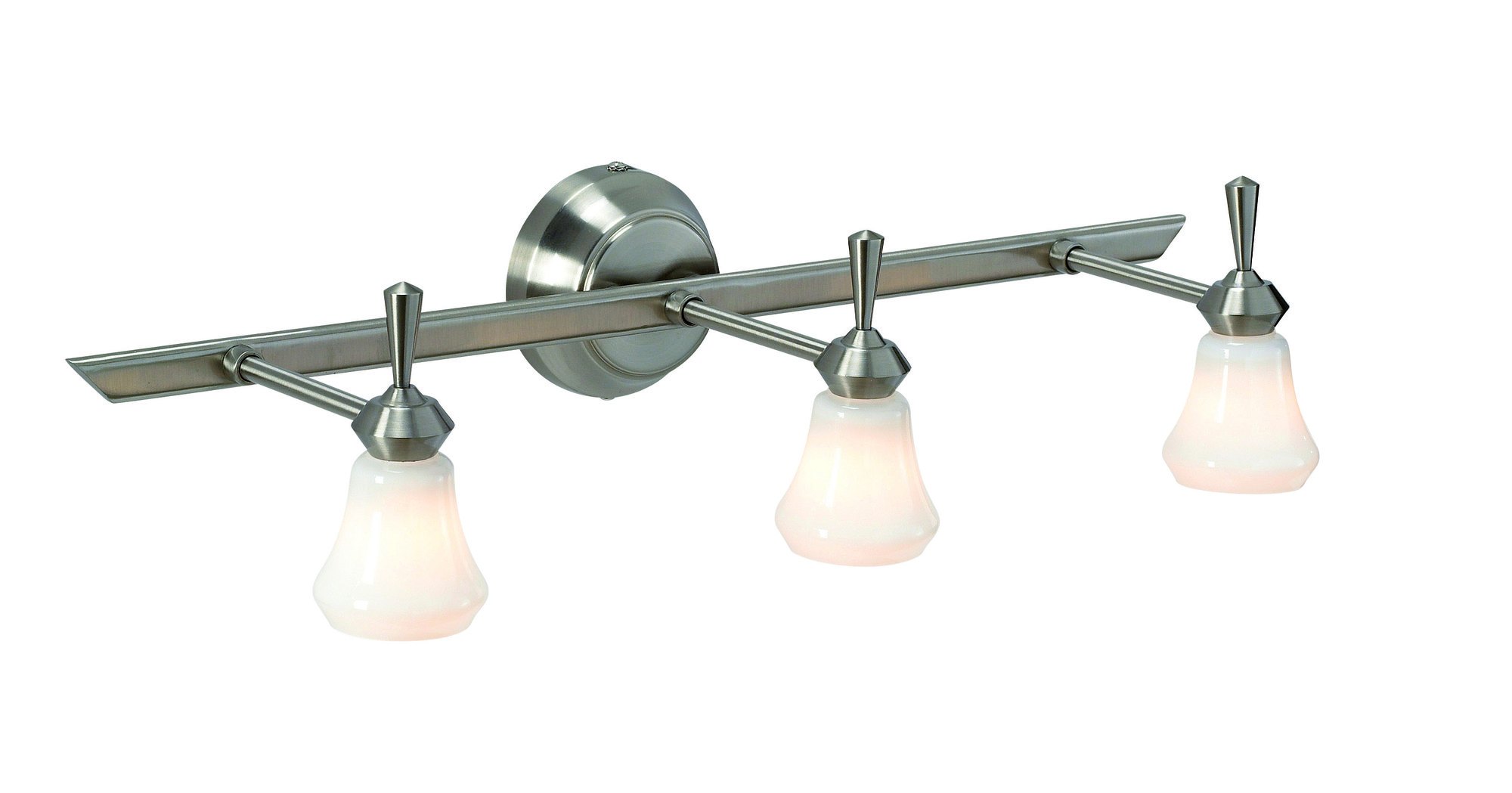 Seinäspotti Sälen 540x130 mm 3-osainen teräs/valkoinen lasi IP21