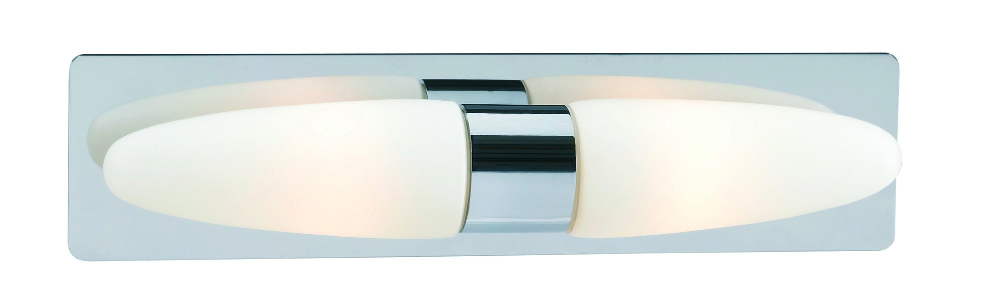Seinävalaisin Buffy 370x90 mm 2-osainen kromi/valkoinen lasi IP44