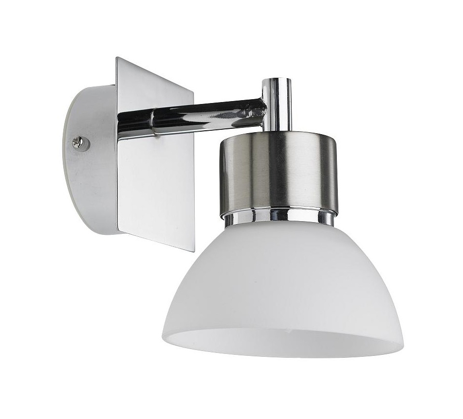 Seinävalaisin Rio 100x120 mm satiini nikkeli/opaali IP21