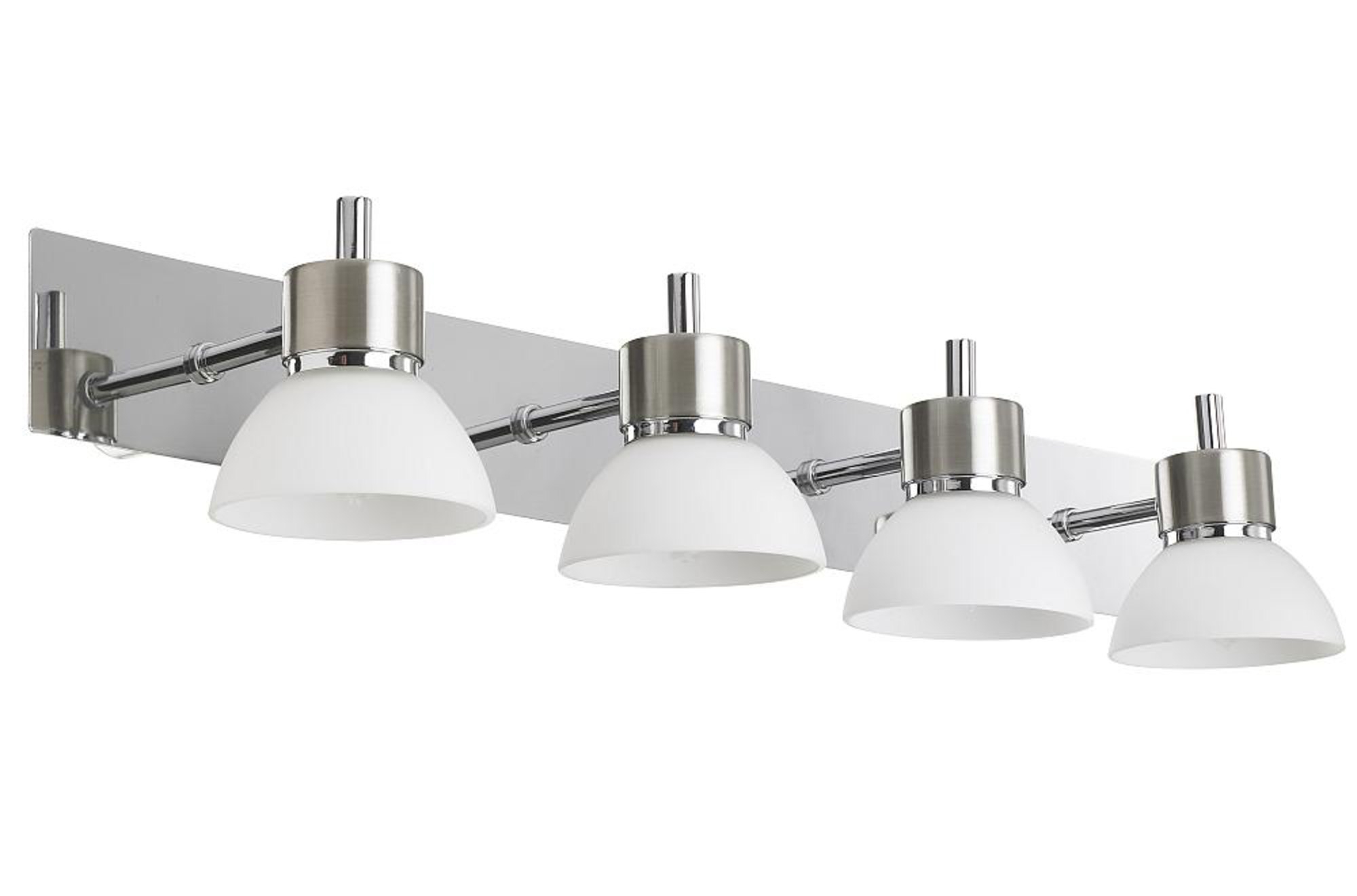 Seinävalaisin Rio 600x110 mm 4-osainen satiini nikkeli/opaali IP21