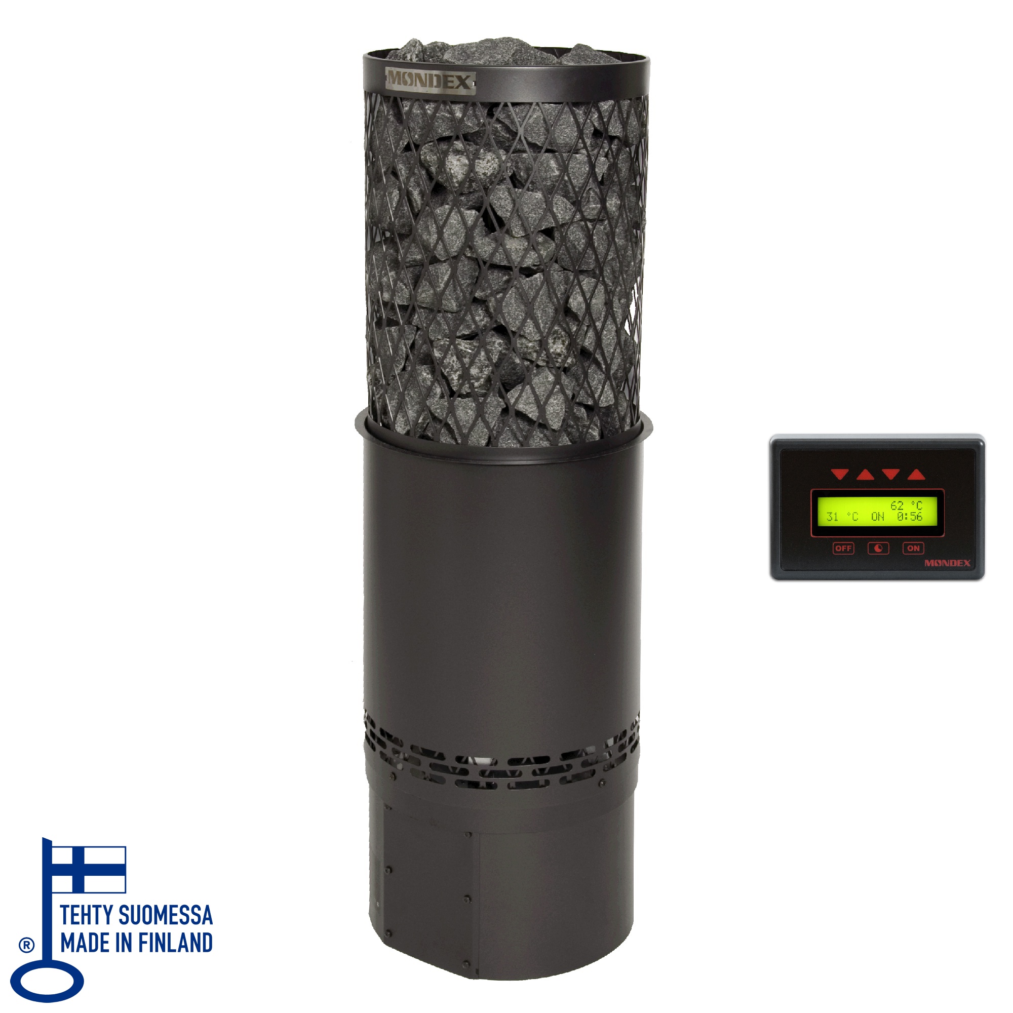 Sähkökiuas Mondex Integra Black E erillinen 6,6 kW 7-10 m³