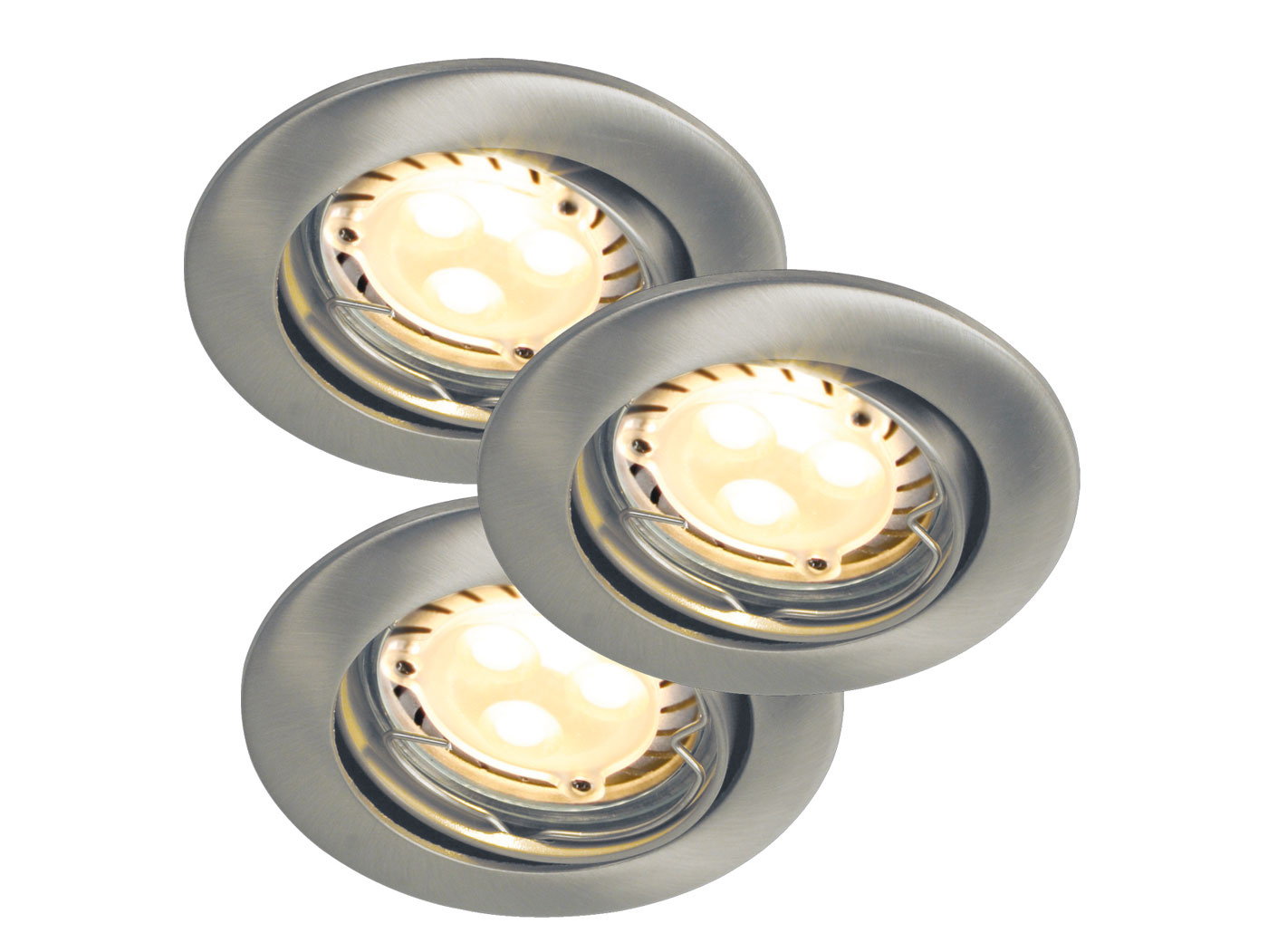 LED-alasvalosarja Evo 3-Kit LED Ø 80x100 mm 3 kpl harjattu teräs