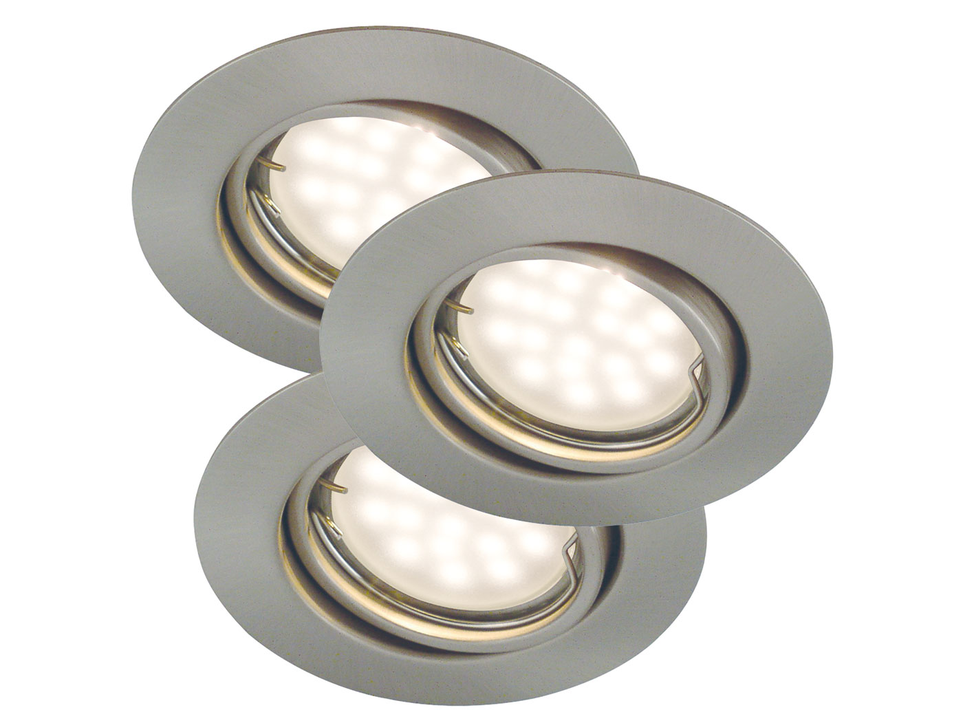 LED-alasvalosarja Recess 3-Kit LED Ø 80x90 mm 3 kpl harjattu teräs