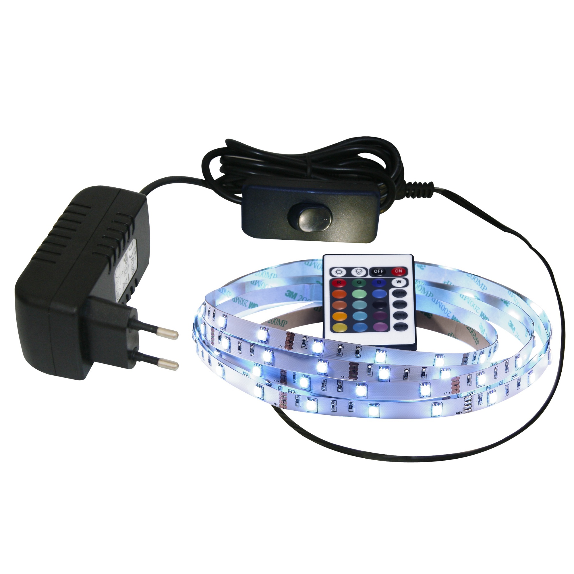 LED-nauha Nordlux 2x8x4000 mm RGB + muuntaja + kauko-ohjain