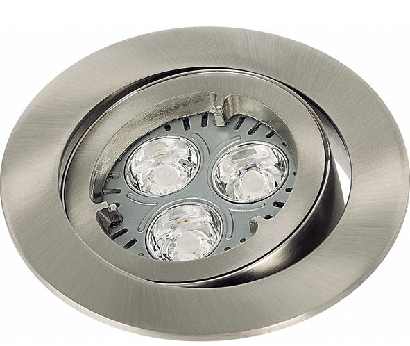 LED-alasvalo KIT LED PRO ROUND 1x4.5 W harjattu nikkeli