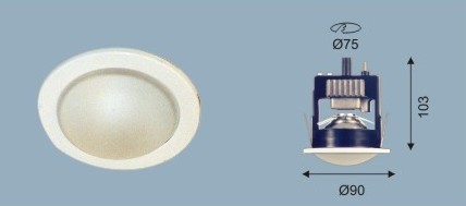 Upotettava halogeenivalaisin DL-808 WHT QT12 20-50W IP44