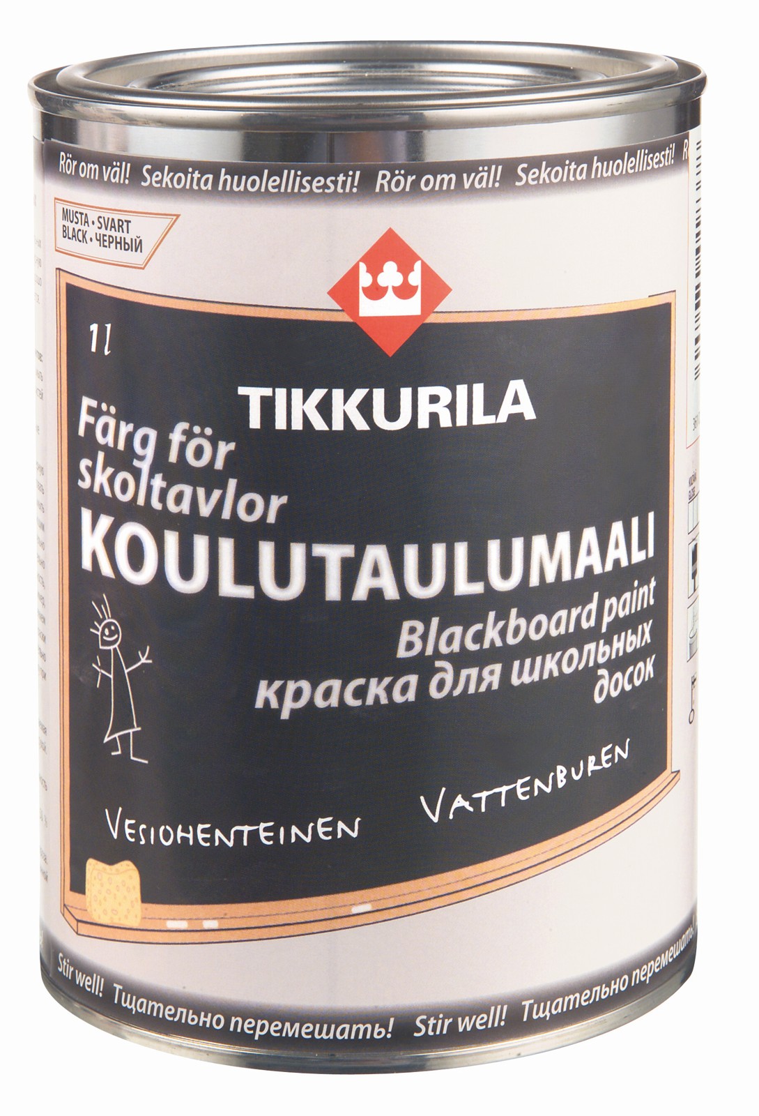 Koulutaulumaali Tikkurila 1 l musta