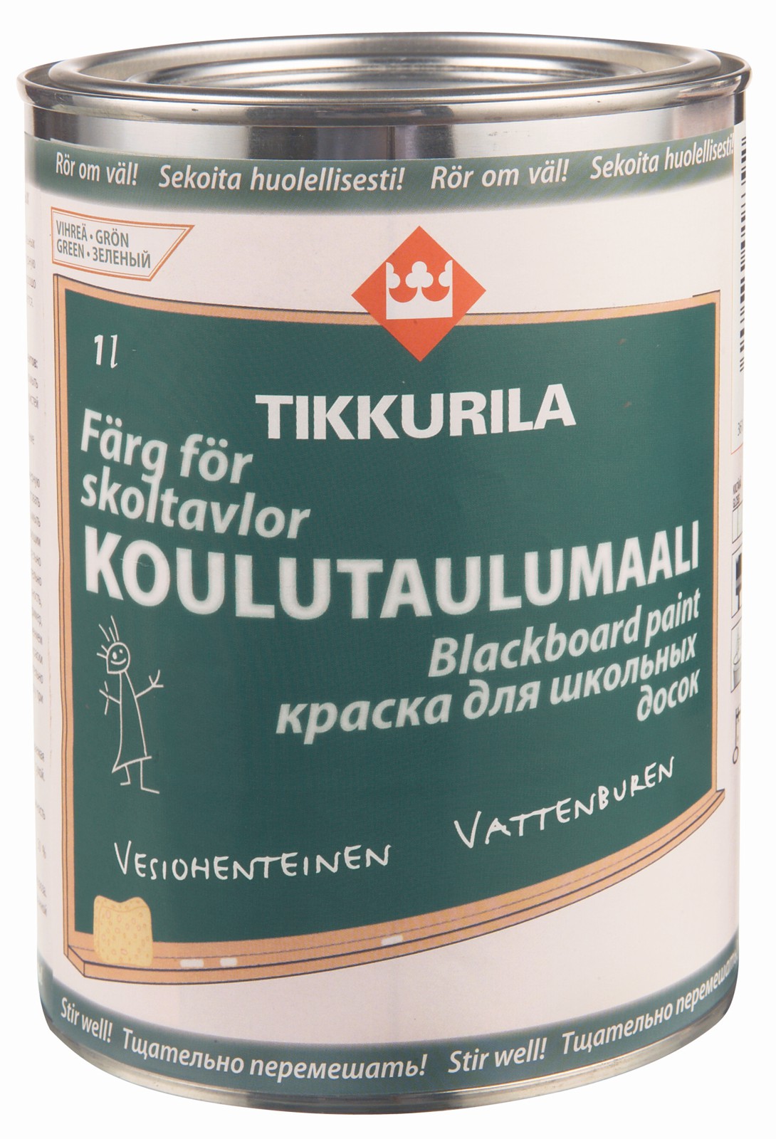 Koulutaulumaali Tikkurila 1 l vihreä