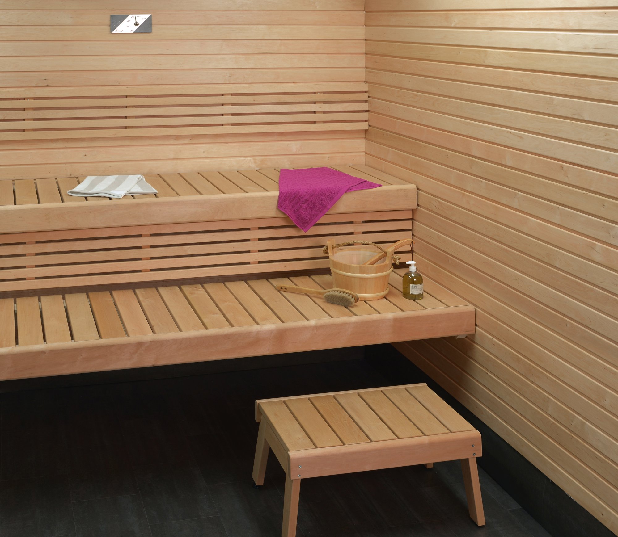 Saunapaketti Wicco Sauna Medius 4.1 suoralla lauteella 4m2 1952 mm