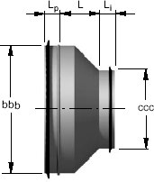 Ilmanvaihtokanavan muuntoliitin BDED-3-025/020