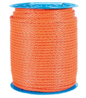 Polyeteeniköysi palmikoitu 8mm oranssi 2,80kg/100m