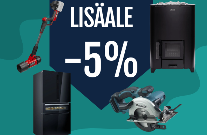 Suurenmoinen lisäalennus! Kaikkiin yli 500€ tilauksiin -5% lisäalennus!