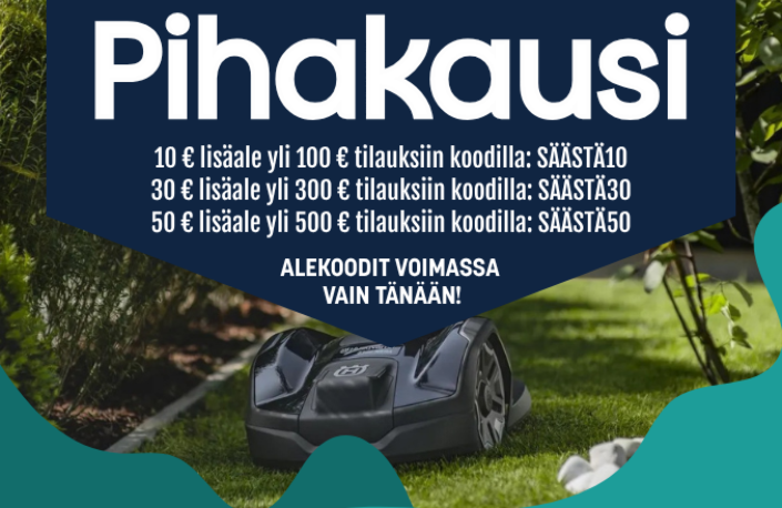 Pihakausi on täällä! - Alennuskoodilla huikea lisäale!