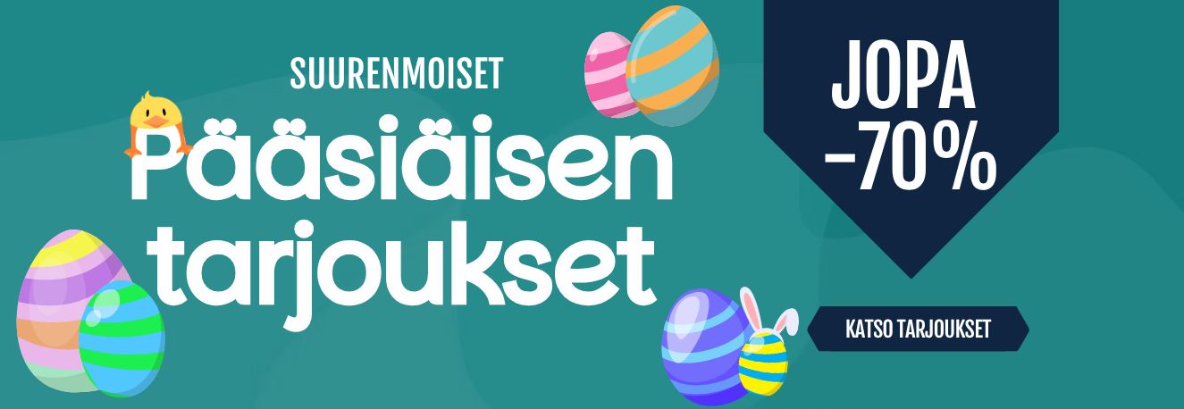 Pääsiäisen suurenmoiset tarjoukset jopa -70%