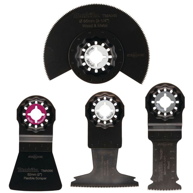 Monitoimityökalun teräsarja Makita B-67480 Starlock 4 terää