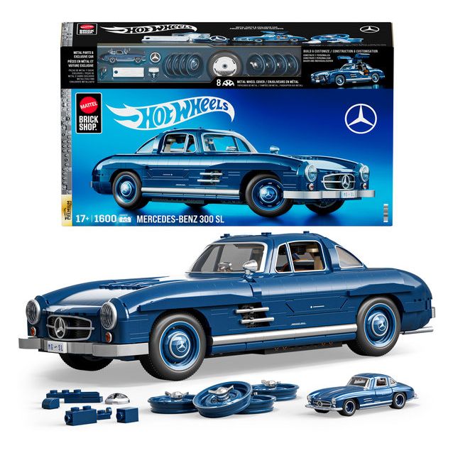 Rakennussarja Mattel Brick Shop Hot Wheels Mercedes-Benz 300 SL, 1:12, 1600 osaa