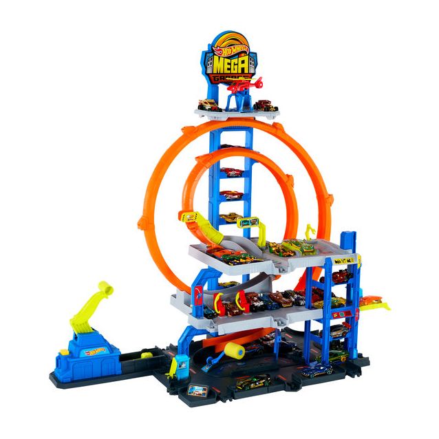 Parkkitalo Hot Wheels City Mega Garage, 4 kerrosta