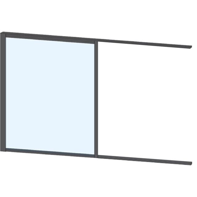 Terassin liukulasi-ikkuna Keraplast 1-os. 1100x972 mm kirkas/harmaa