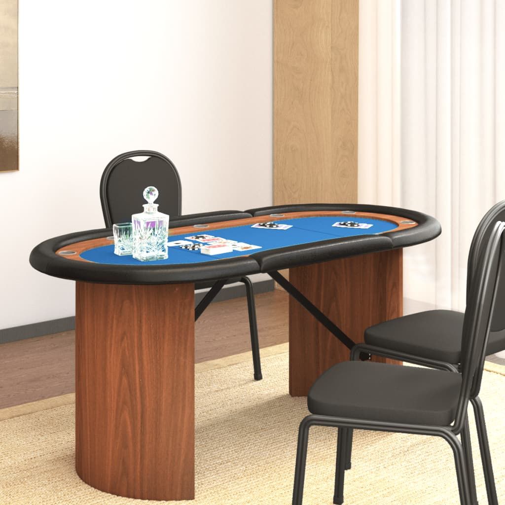 10 pelaajan pokeripöytä 160x80x75 cm sininen