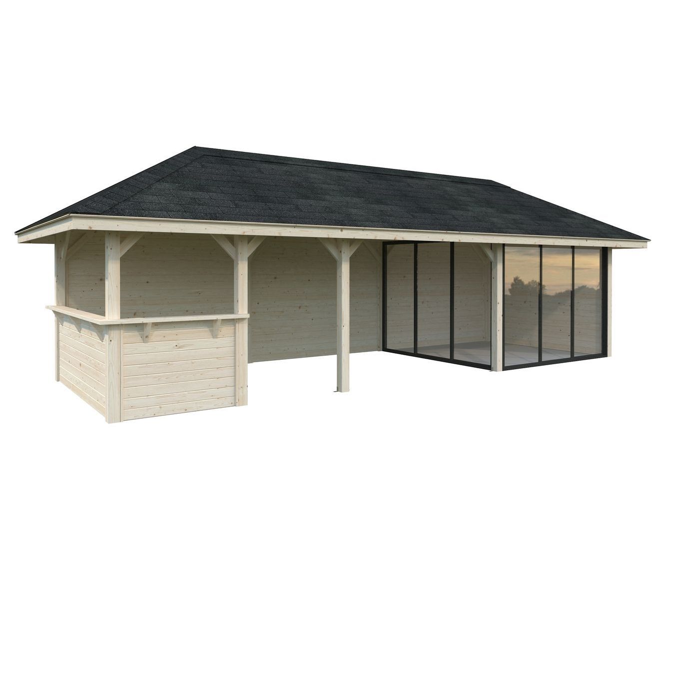 Kesähuone Palmako Bianca Set 215, sis.liukuovet 24,9 m²