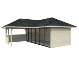 Kesähuone Palmako Bianca Set 222, sis.liukuovet 24,9 m²