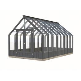 Kasvihuone Palmako Emilia 13,8 m2, turvalasi, puurunko, harmaa RAL7012