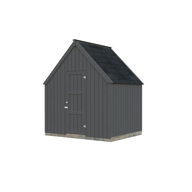 Pihavaja Palmako Emilia shed 4,0 m2 (RAL7012), seinät harmaa RAL7012 / ovet, ikkunat ja räystäslaudat harmaa RAL7012