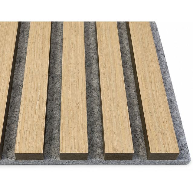 Akustiikkapaneeli Aarni 2400x605mm, vaalea tammi + harmaa pohja