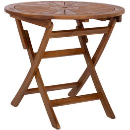 Pöytä Home4You FABIOLA Ø80xK72 cm, akaasia, ruskea
