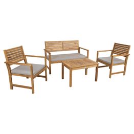 Oleskeluryhmä Home4You Fortuna, penkki, pöytä, ja 2 tuolia, akaasia