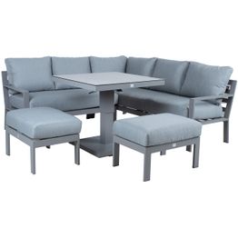Puutarhakalustesetti Home4You RIO 4-osainen, harmahtava, beige