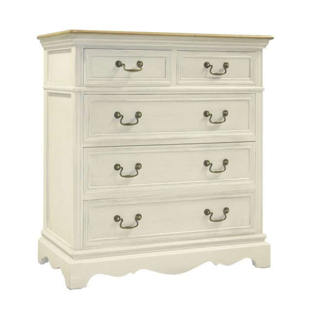 Senkki Home4You Samira 86,5x39x95cm, antiikkivalkoinen/tammi 