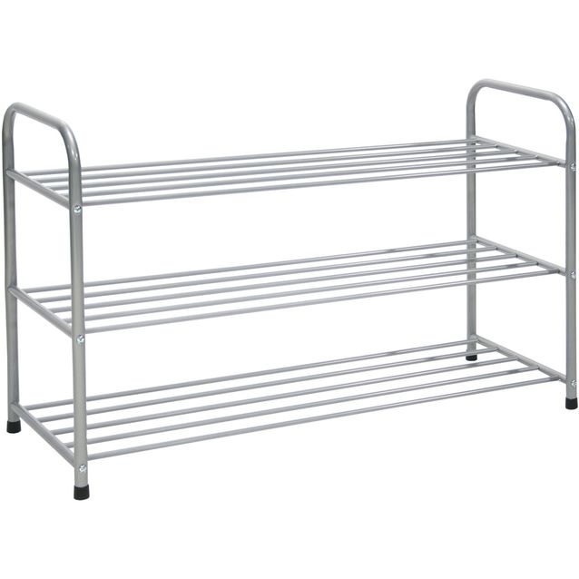 Shoe rack BENITO 92x35xH61cm, silver