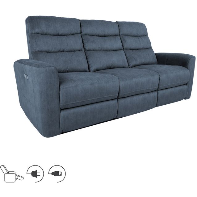 Recliner sofa GASTON 3-seater with electric mechanism, blue