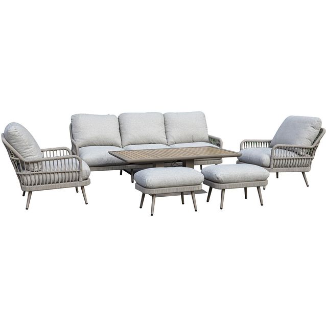 Garden furniture set MARENDA 6-parts, grey/beige