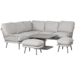 Puutarhakalustesetti Home4You MARENDA 4-osainen, harmaa/beige