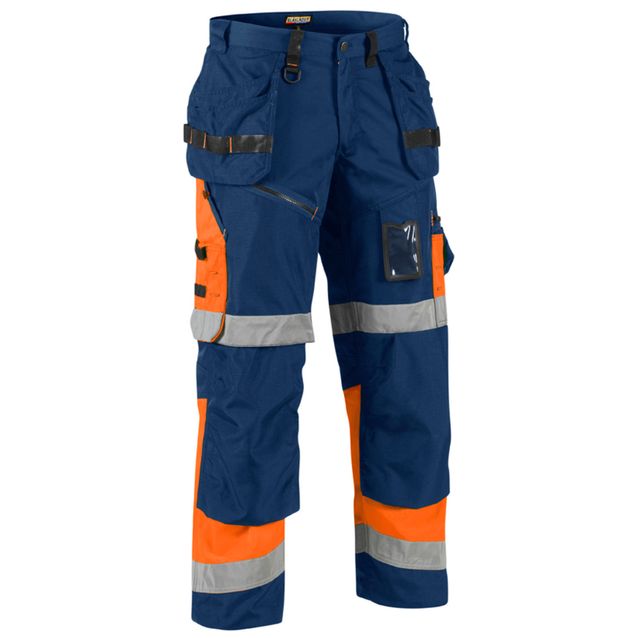 Blåkläder X1500 Highvis riipputaskuhousut Mariininsininen/Oranssi