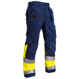 Riipputaskuhousut Blåkläder 1529 Highvis sininen/keltainen 100% puuvilla