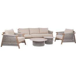 Puutarhakalustesetti Home4You DIANA sohva, 2 nojatuolia ja 2 pöytää, beige